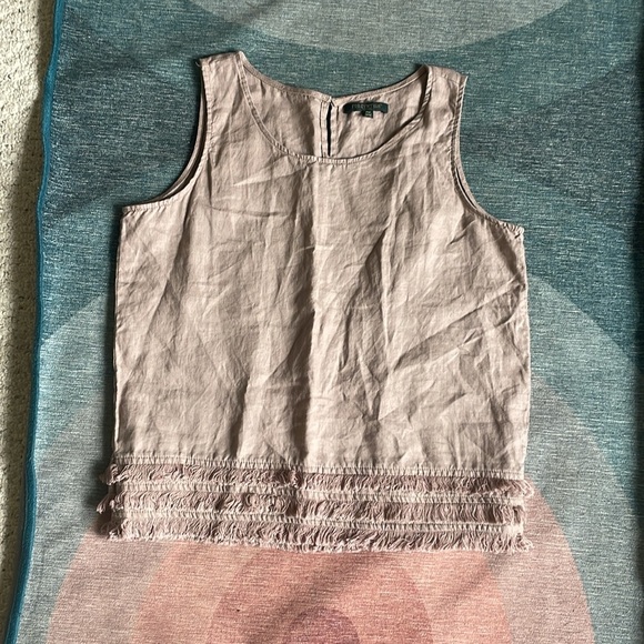 For Cynthia Petite Linen Dusty Mauve Tank Top - Picture 10 of 13
